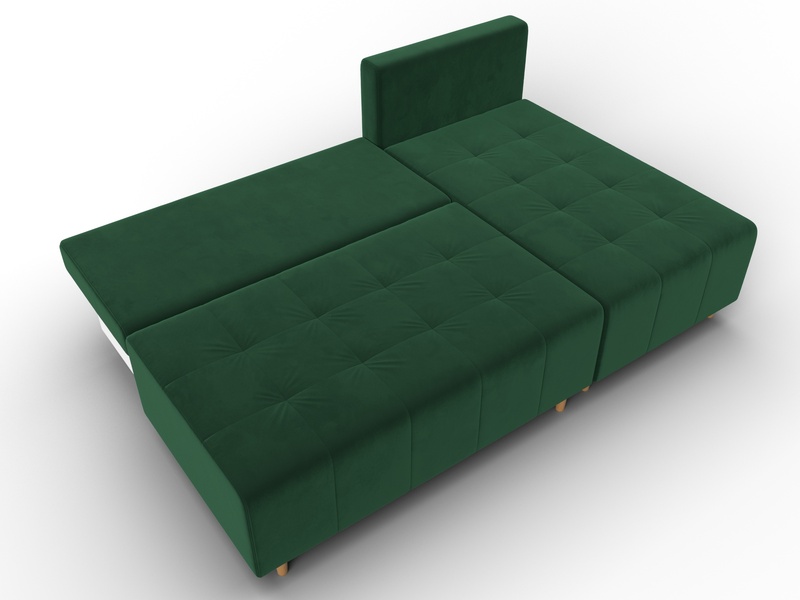 Диван угловой Лига-102 угол универсальный, Велюр, SEVEN 626 зеленый