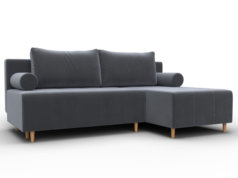 Диван угловой Лига-102 угол универсальный, Велюр, SEVEN 17 серый