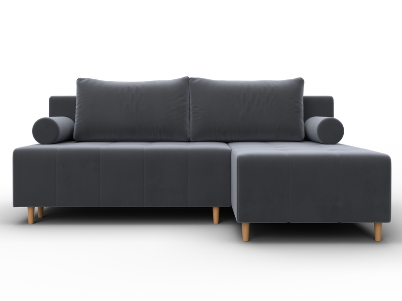 Диван угловой Лига-102 угол универсальный, Велюр, SEVEN 17 серый