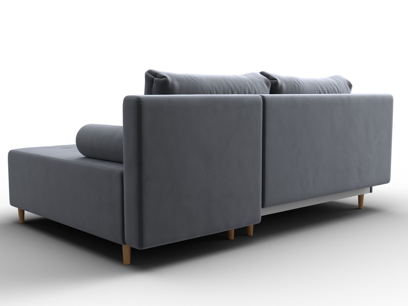 Диван угловой Лига-102 угол универсальный, Велюр, SEVEN 17 серый