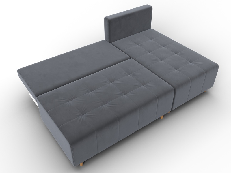 Диван угловой Лига-102 угол универсальный, Велюр, SEVEN 17 серый