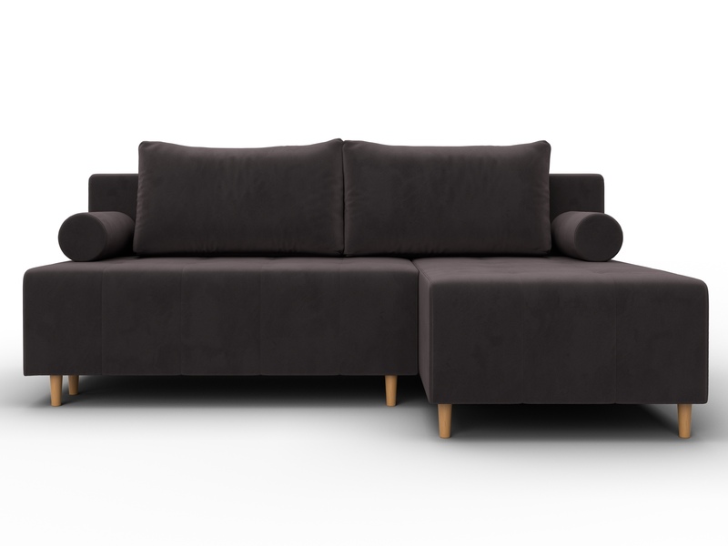 Диван угловой Лига-102 угол универсальный, Велюр, SEVEN 727 коричневый