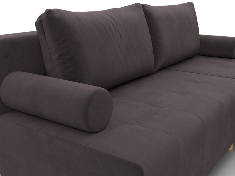 Диван угловой Лига-102 угол универсальный, Велюр, SEVEN 727 коричневый