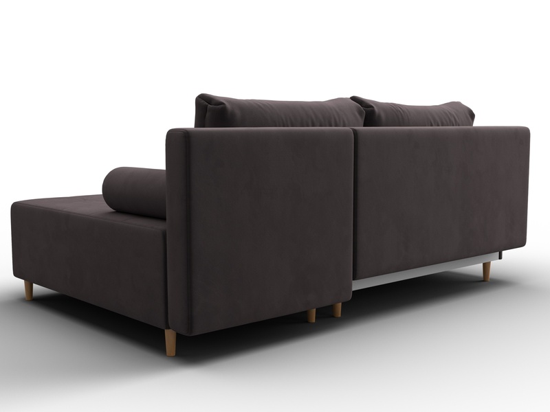 Диван угловой Лига-102 угол универсальный, Велюр, SEVEN 727 коричневый