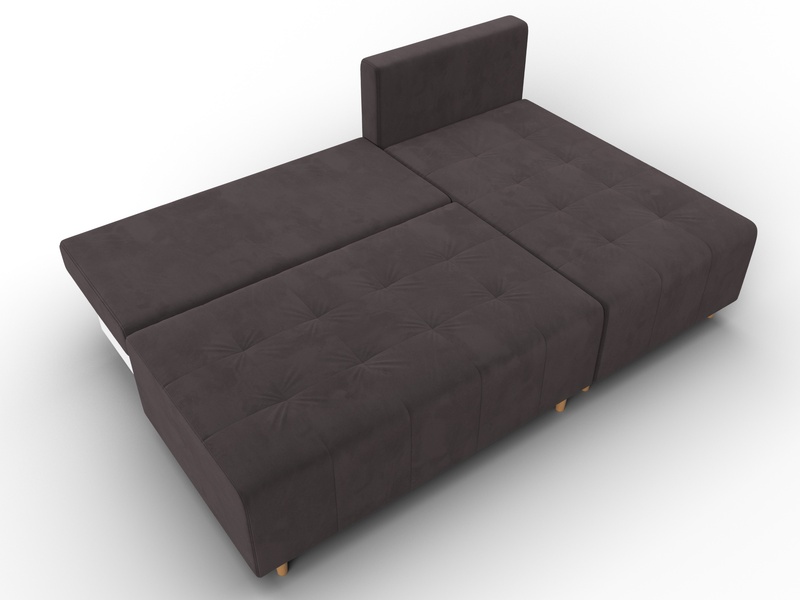 Диван угловой Лига-102 угол универсальный, Велюр, SEVEN 727 коричневый