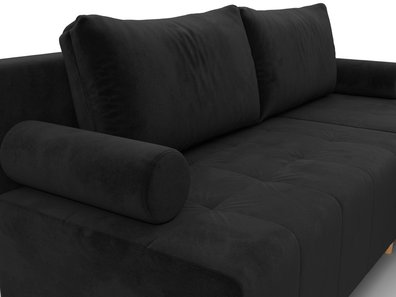 Диван угловой Лига-102 угол универсальный, Велюр, SEVEN 35 черный