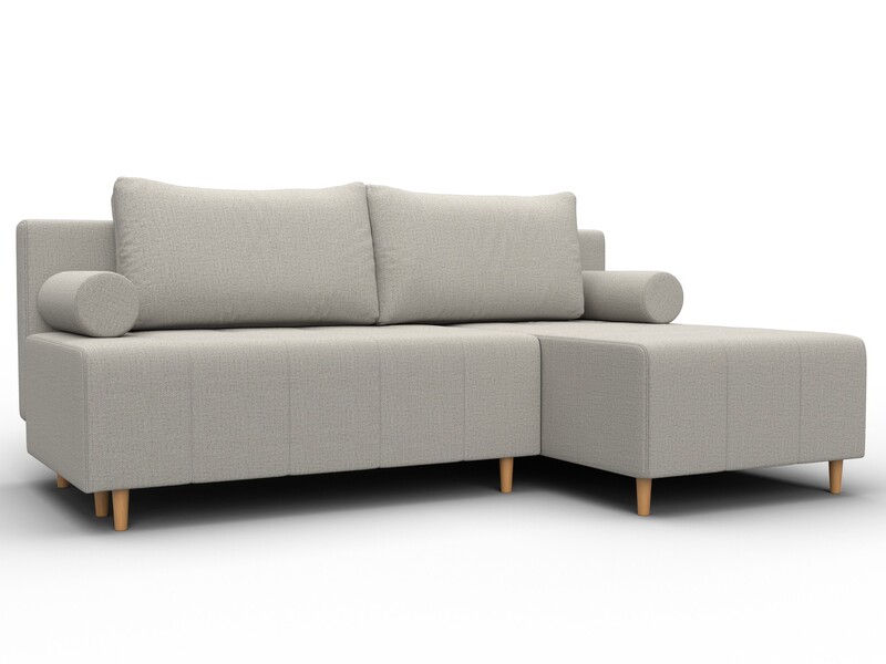 Диван угловой Лига-102 угол универсальный, Рогожка, Амур 02 бежевый