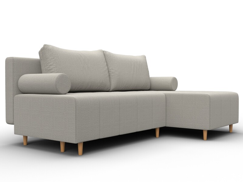 Диван угловой Лига-102 угол универсальный, Рогожка, Амур 02 бежевый