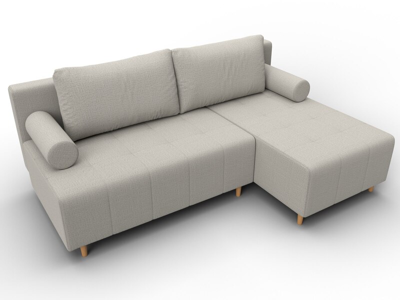 Диван угловой Лига-102 угол универсальный, Рогожка, Амур 02 бежевый