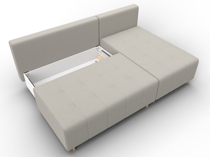 Диван угловой Лига-102 угол универсальный, Рогожка, Амур 02 бежевый