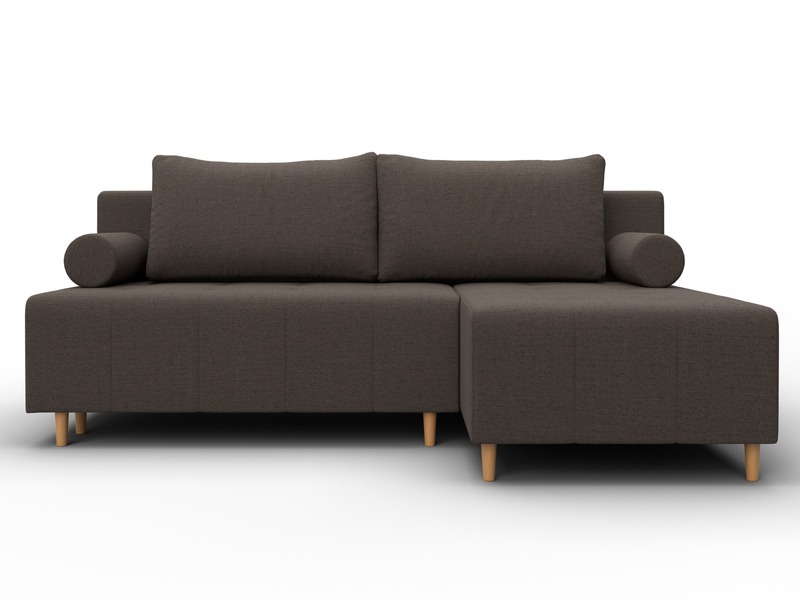 Диван угловой Лига-102 угол универсальный, Рогожка, Амур 05 коричневый