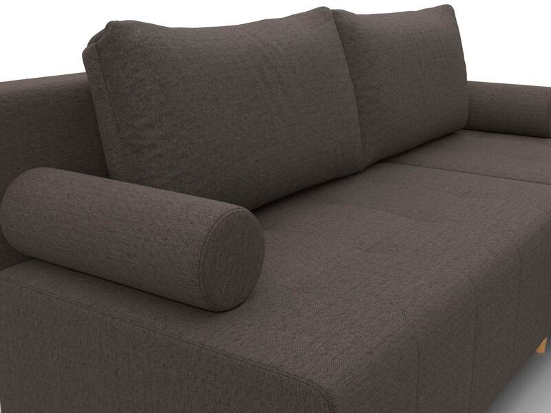 Диван угловой Лига-102 угол универсальный, Рогожка, Амур 05 коричневый