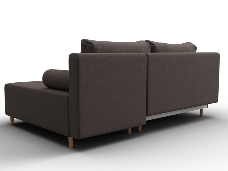 Диван угловой Лига-102 угол универсальный, Рогожка, Амур 05 коричневый