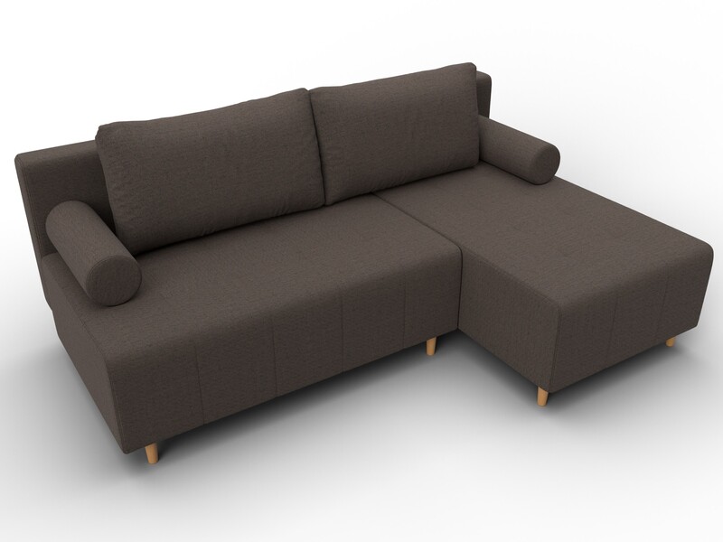 Диван угловой Лига-102 угол универсальный, Рогожка, Амур 05 коричневый