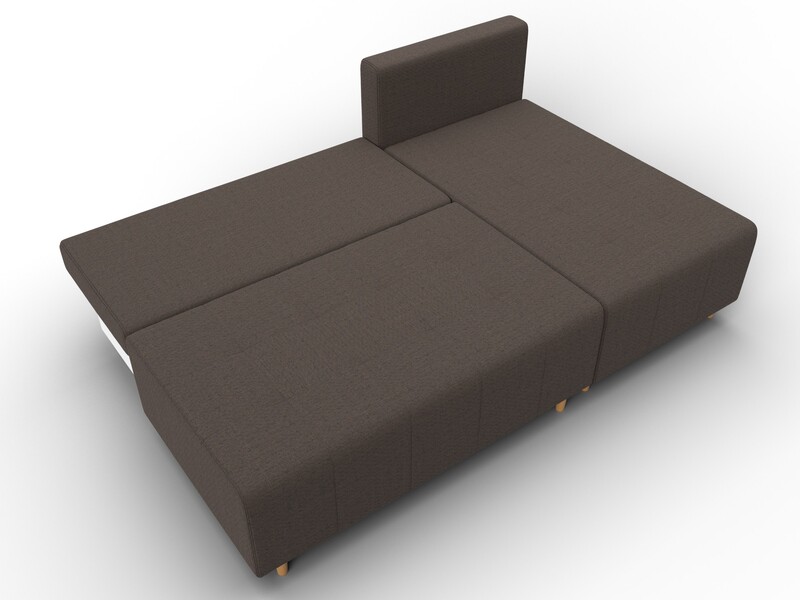 Диван угловой Лига-102 угол универсальный, Рогожка, Амур 05 коричневый