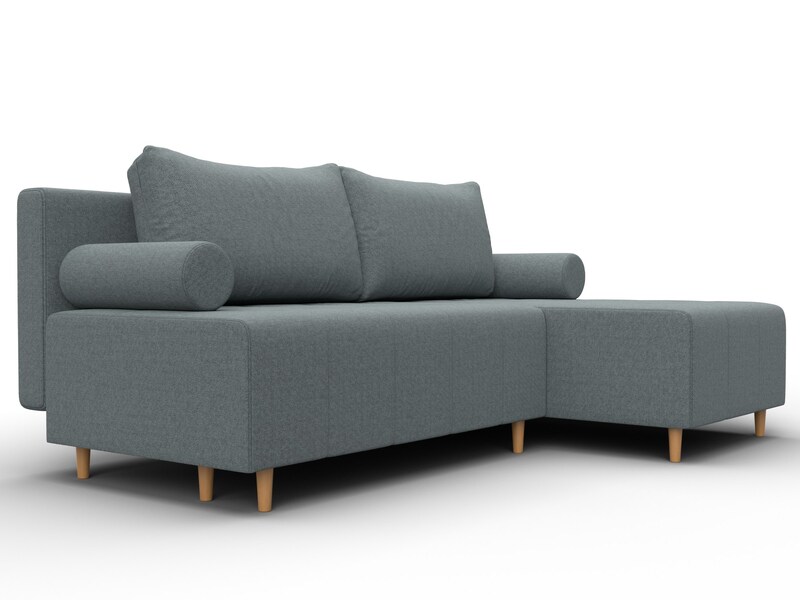 Диван угловой Лига-102 угол универсальный, Рогожка, Амур 07 серый