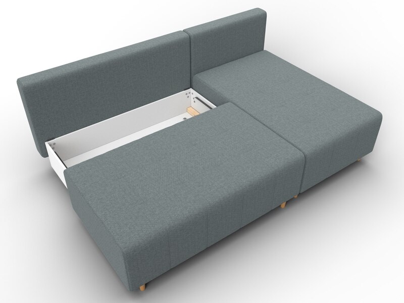 Диван угловой Лига-102 угол универсальный, Рогожка, Амур 07 серый