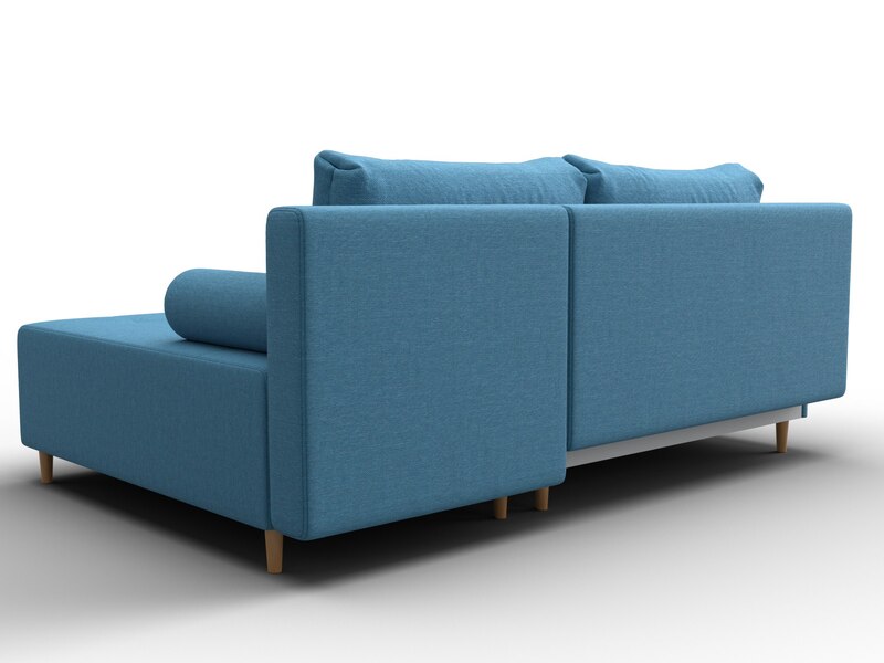 Диван угловой Лига-102 угол универсальный, Рогожка, Амур 10 голубой