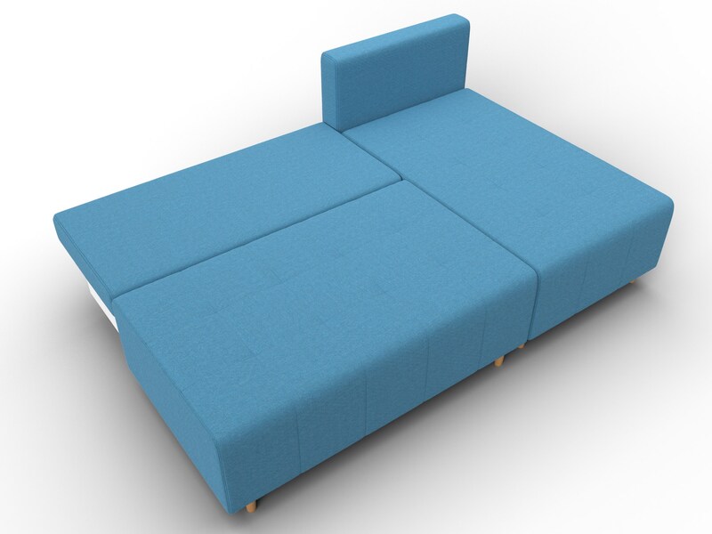 Диван угловой Лига-102 угол универсальный, Рогожка, Амур 10 голубой