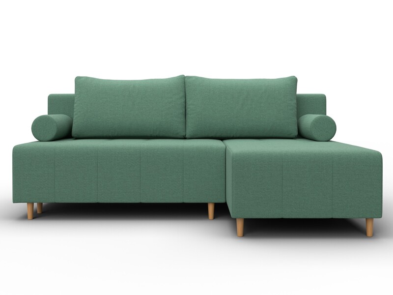 Диван угловой Лига-102 угол универсальный, Рогожка, Амур 11 зеленый