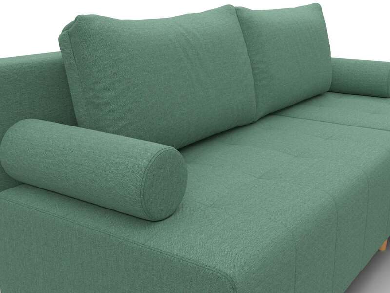 Диван угловой Лига-102 угол универсальный, Рогожка, Амур 11 зеленый