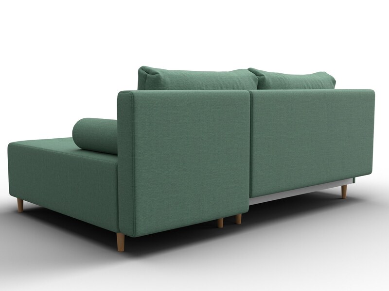 Диван угловой Лига-102 угол универсальный, Рогожка, Амур 11 зеленый