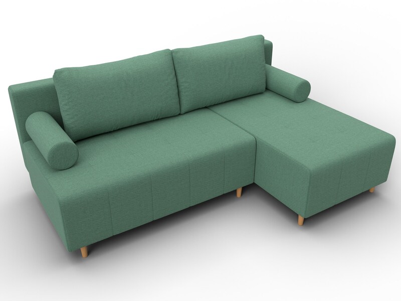 Диван угловой Лига-102 угол универсальный, Рогожка, Амур 11 зеленый