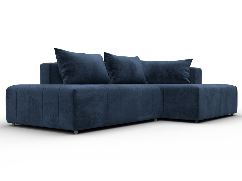 Диван угловой Лига-103 НПБ угол правый, Велюр, TOWER 13 синий