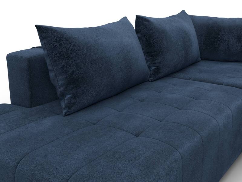 Диван угловой Лига-103 НПБ угол правый, Велюр, TOWER 13 синий