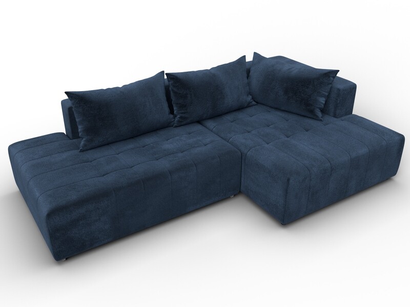 Диван угловой Лига-103 НПБ угол правый, Велюр, TOWER 13 синий