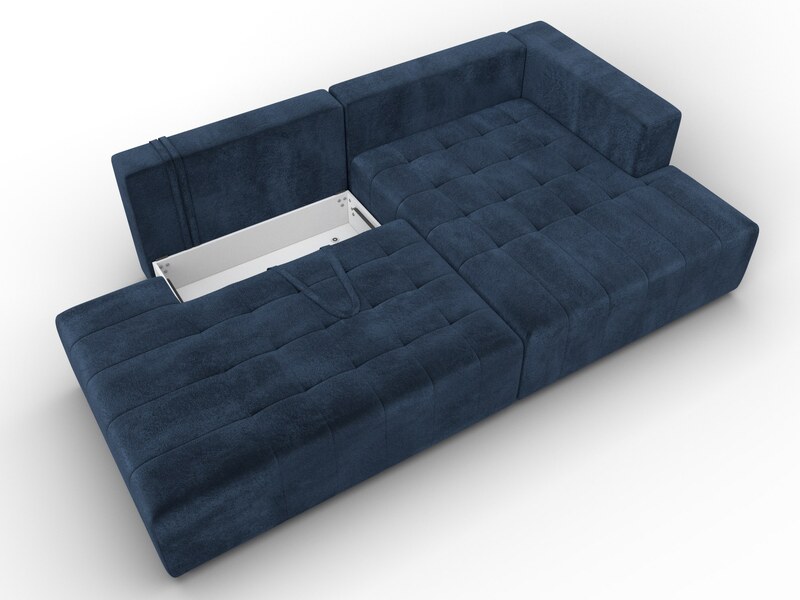 Диван угловой Лига-103 НПБ угол правый, Велюр, TOWER 13 синий