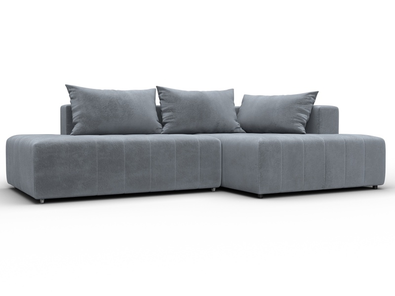 Диван угловой Лига-103 НПБ угол правый, Велюр, TOWER 10 серый