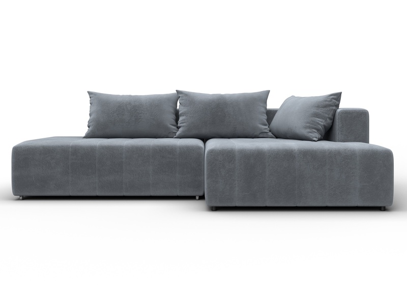 Диван угловой Лига-103 НПБ угол правый, Велюр, TOWER 10 серый