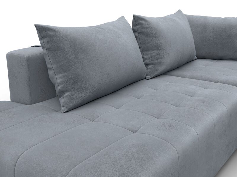 Диван угловой Лига-103 НПБ угол правый, Велюр, TOWER 10 серый