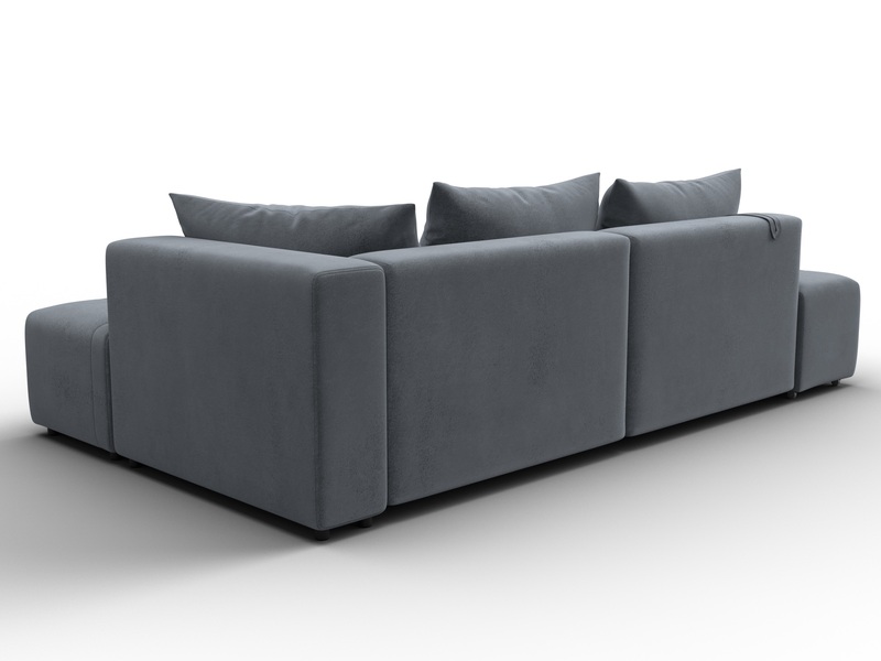 Диван угловой Лига-103 НПБ угол правый, Велюр, TOWER 10 серый