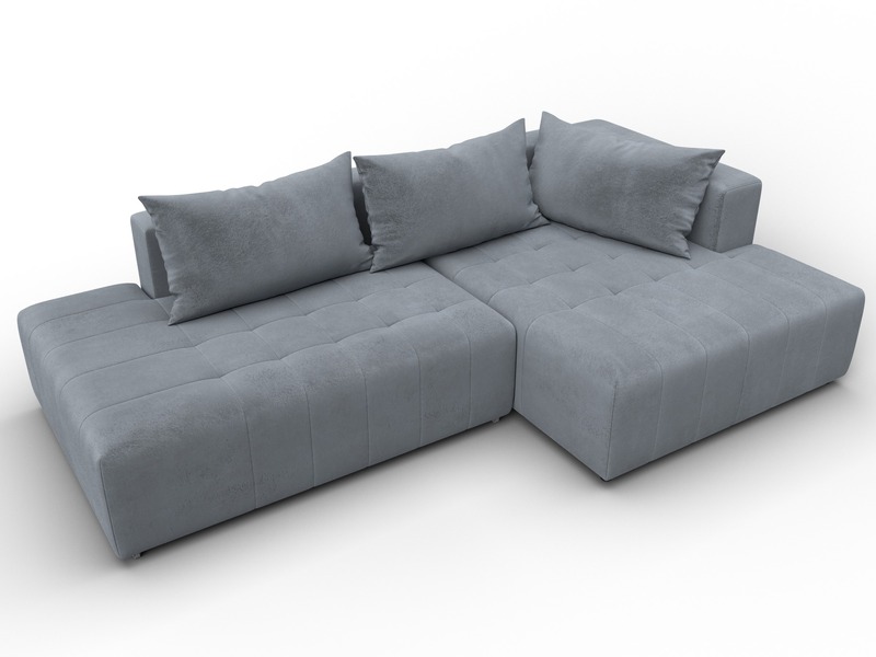 Диван угловой Лига-103 НПБ угол правый, Велюр, TOWER 10 серый