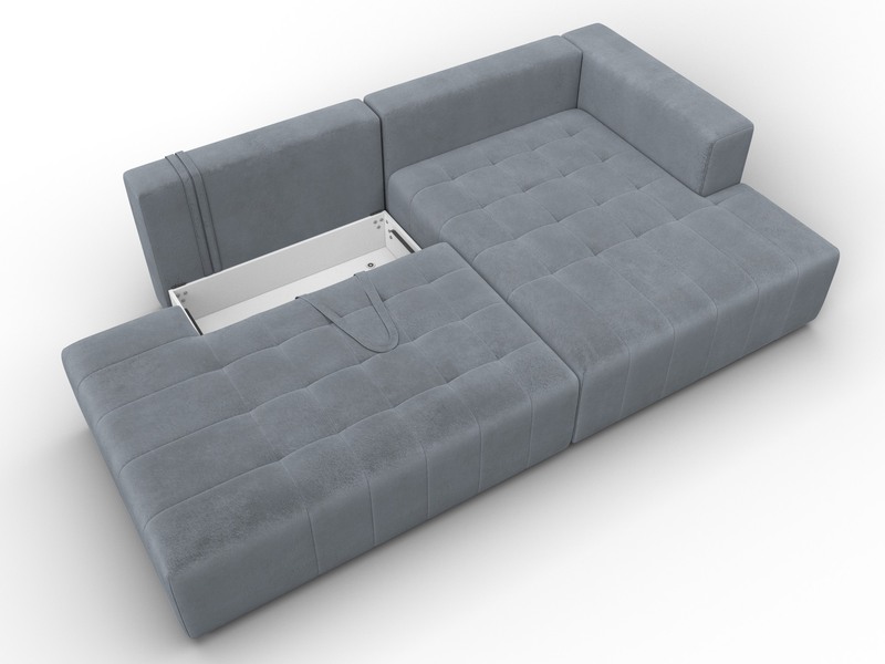 Диван угловой Лига-103 НПБ угол правый, Велюр, TOWER 10 серый