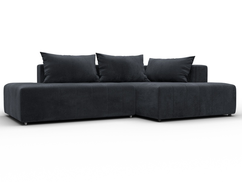 Диван угловой Лига-103 НПБ угол правый, Велюр, TOWER 11 темно-серый