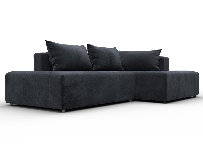 Диван угловой Лига-103 НПБ угол правый, Велюр, TOWER 11 темно-серый