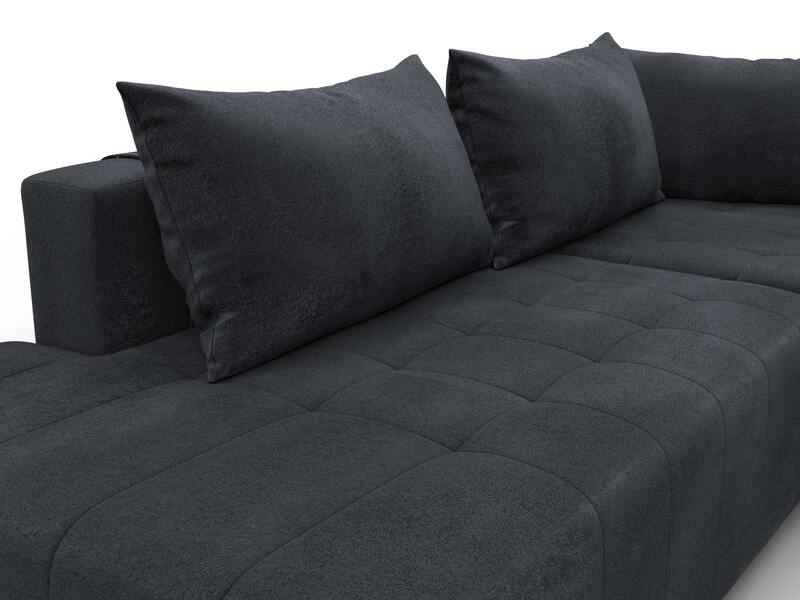 Диван угловой Лига-103 НПБ угол правый, Велюр, TOWER 11 темно-серый