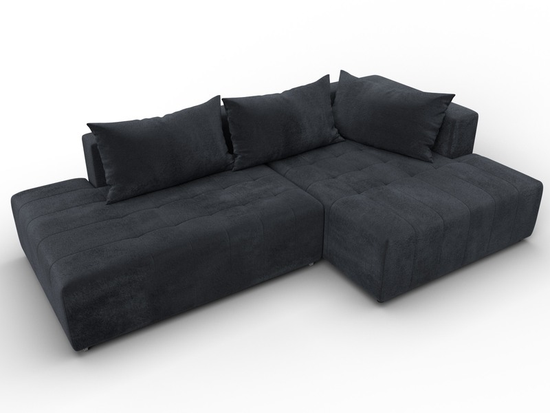 Диван угловой Лига-103 НПБ угол правый, Велюр, TOWER 11 темно-серый