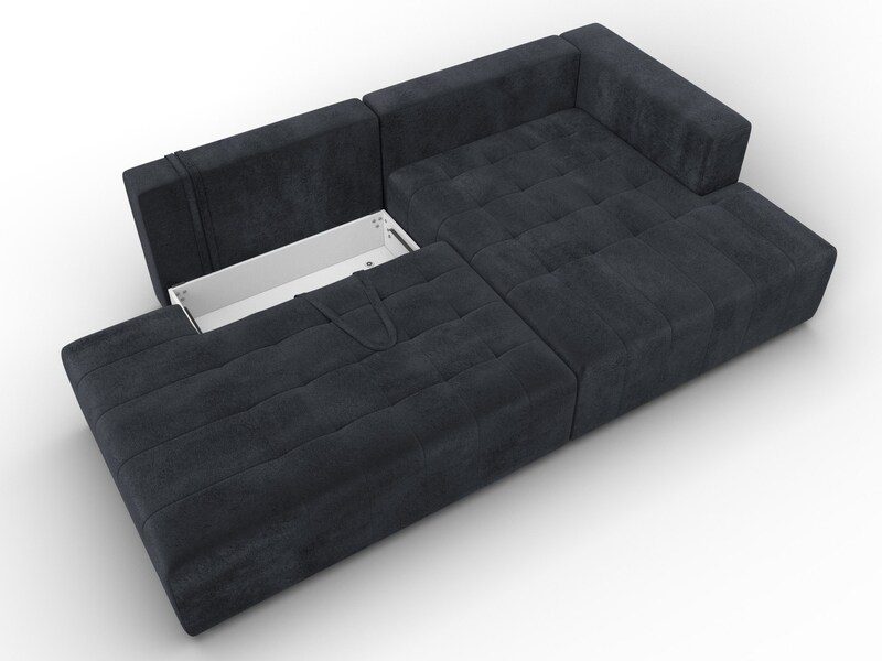 Диван угловой Лига-103 НПБ угол правый, Велюр, TOWER 11 темно-серый