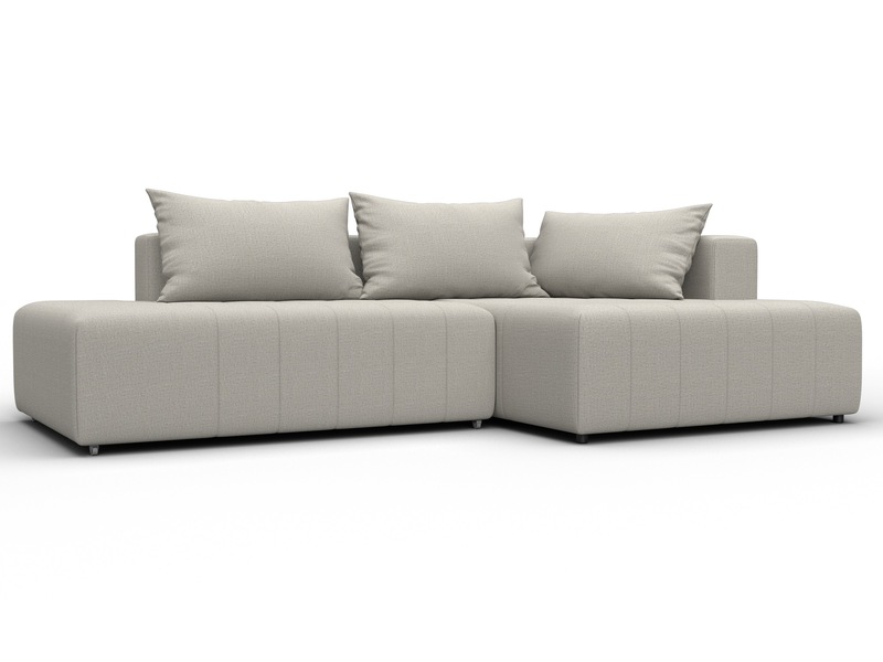 Диван угловой Лига-103 НПБ угол правый, Рогожка, Амур 02 бежевый