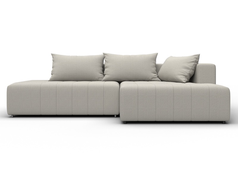 Диван угловой Лига-103 НПБ угол правый, Рогожка, Амур 02 бежевый