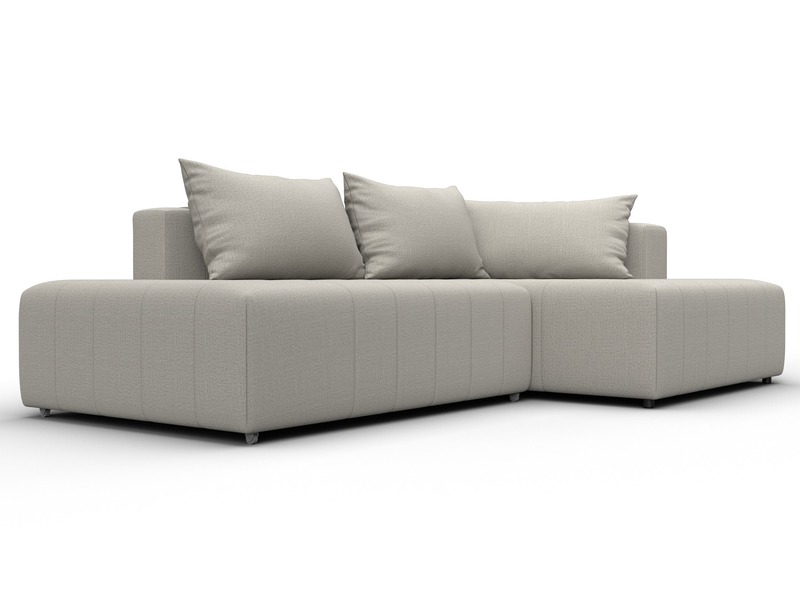 Диван угловой Лига-103 НПБ угол правый, Рогожка, Амур 02 бежевый