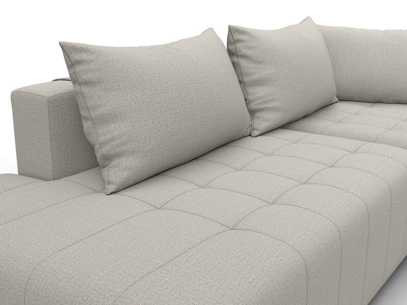 Диван угловой Лига-103 НПБ угол правый, Рогожка, Амур 02 бежевый