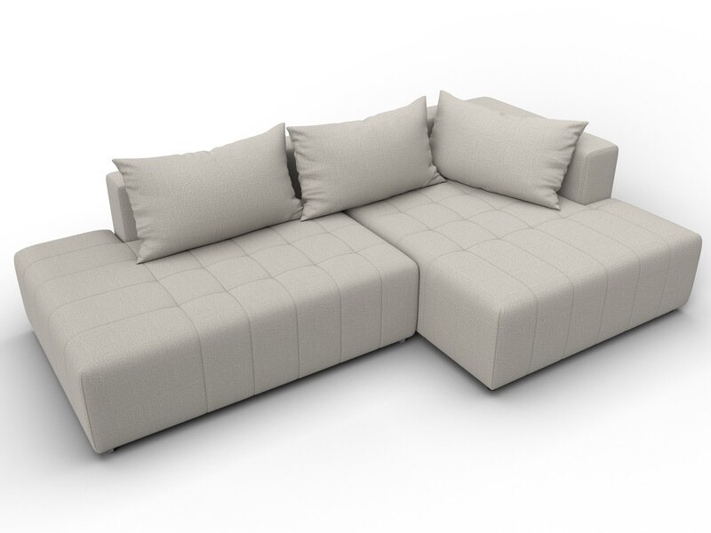 Диван угловой Лига-103 НПБ угол правый, Рогожка, Амур 02 бежевый