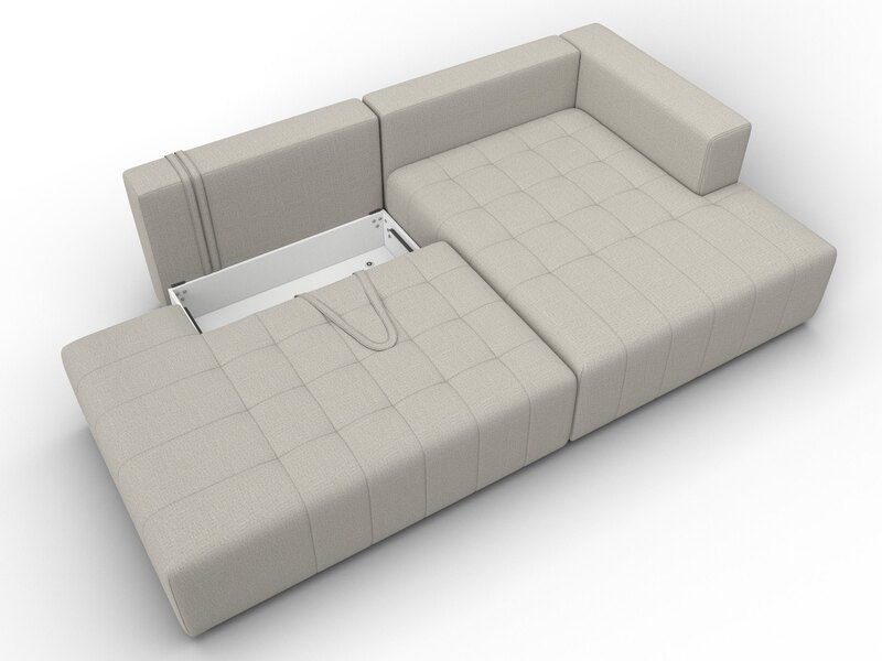 Диван угловой Лига-103 НПБ угол правый, Рогожка, Амур 02 бежевый