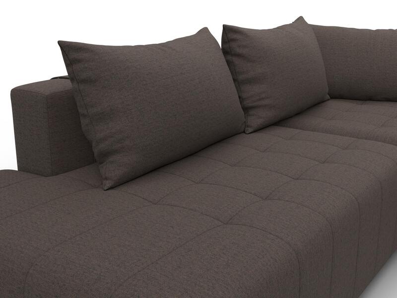 Диван угловой Лига-103 НПБ угол правый, Рогожка, Амур 05 коричневый