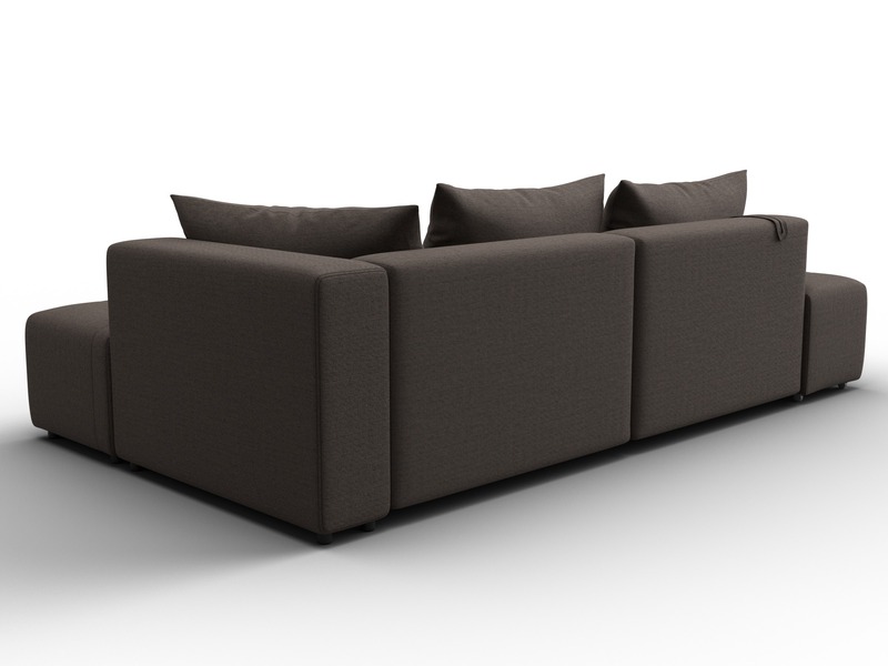 Диван угловой Лига-103 НПБ угол правый, Рогожка, Амур 05 коричневый